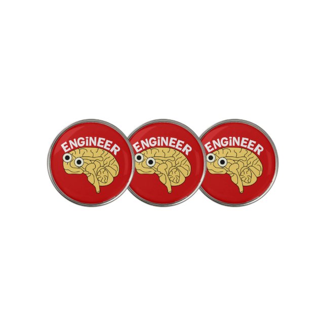 Brainy Engineer Golf Ball Marker (3 Up)