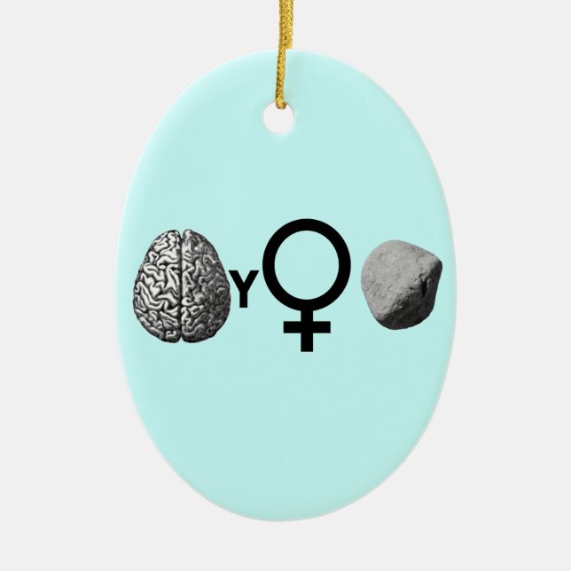 Brainy Girls Rock! Ceramic Ornament (Front)
