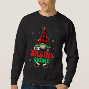 Brainy Gnome Buffalo Plaid Matching Family Christm Sweatshirt