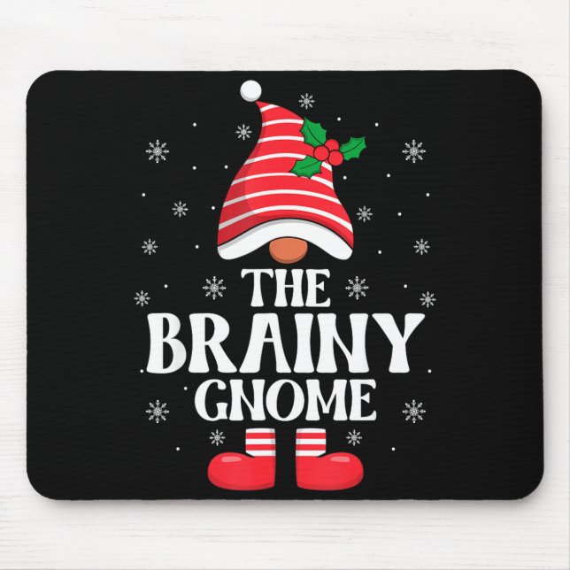 Brainy Gnome Christmas Family Matching Group Funny Mouse Pad (Front)