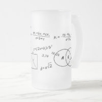 Brainy math frosted glass mug