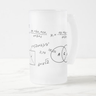 Brainy math frosted glass mug