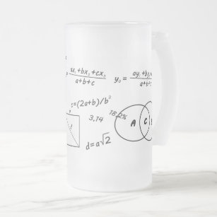 Brainy math frosted glass mug
