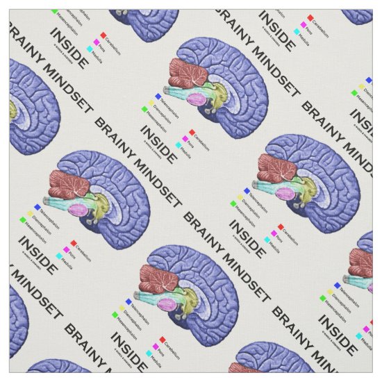 Brainy Mindset Inside Anatomical Brain Humor Fabric