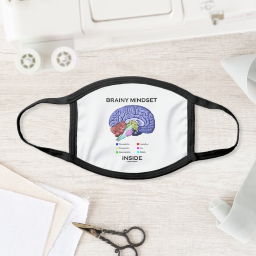 Brainy Mindset Inside Anatomical Brain Humor Face Mask