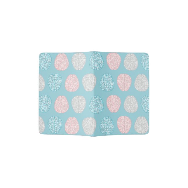 Brainy Pastel Pattern (Awesome Pastel Brains) Passport Holder (Opened)
