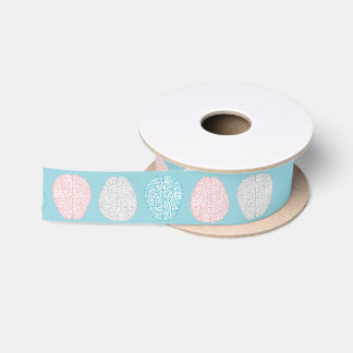 Brainy Pastel Pattern (Awesome Pastel Brains) Satin Ribbon