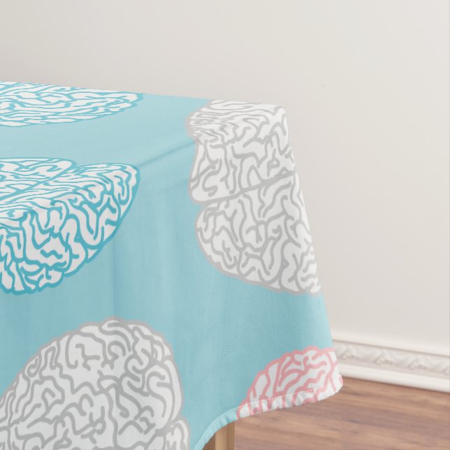Brainy Pastel Pattern (Awesome Pastel Brains) Tablecloth (In Situ)