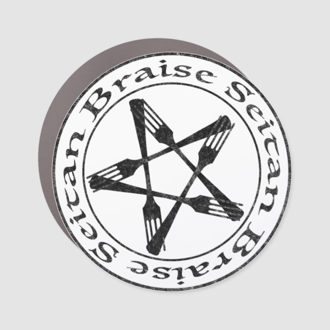 Braise Seitan Vegan Pentagram (dark version) Car Magnet (Front)
