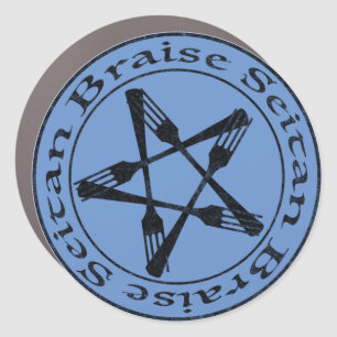 Braise Seitan Vegan Pentagram (dark version) Car Magnet