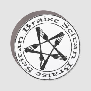 Braise Seitan Vegan Pentagram (dark version) Car Magnet