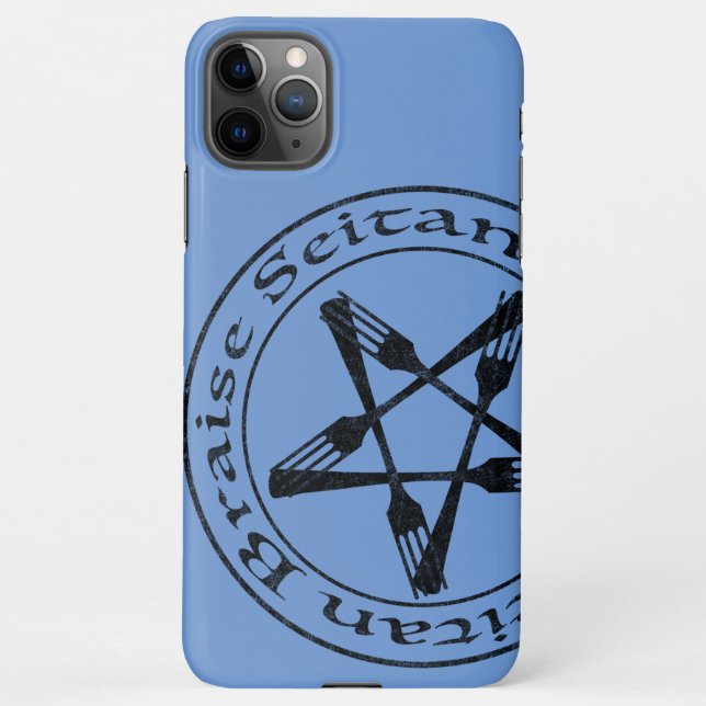 Braise Seitan Vegan Pentagram (dark version) iPhone Case (Back)