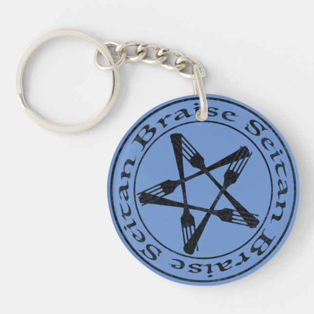Braise Seitan Vegan Pentagram (dark version) Keychain (Front)