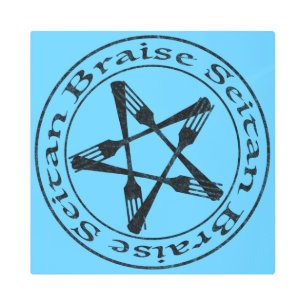 Braise Seitan Vegan Pentagram (dark version) Metal Print