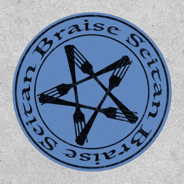 Braise Seitan Vegan Pentagram (dark version) Patch (Front)