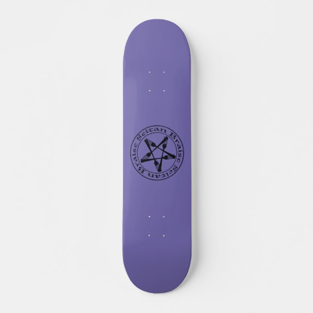 Braise Seitan Vegan Pentagram (dark version) Skateboard (Front)