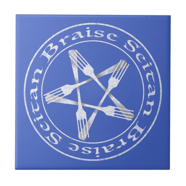 Braise Seitan Vegan Pentagram (light version) Ceramic Tile (Front)