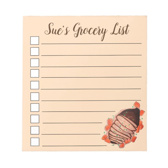 Braised Beef Brisket Jewish Cooking Holiday Food Notepad (Front)