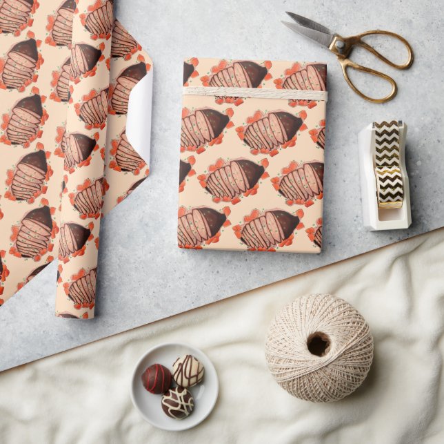 Braised Beef Brisket Jewish Cooking Holiday Food Wrapping Paper (Crafts)