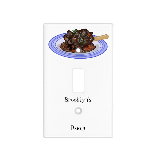  Braised lamb shank cartoon illustration Light Switch Cover (Front)