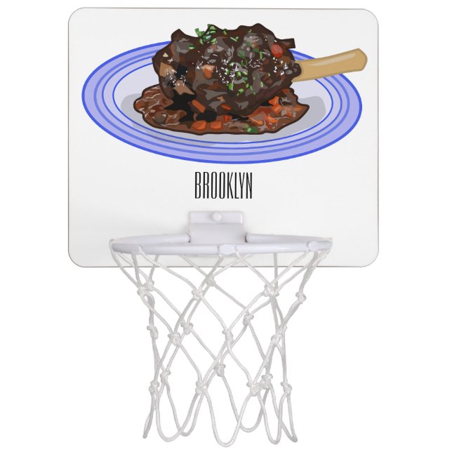  Braised lamb shank cartoon illustration Mini Basketball Hoop (Front)