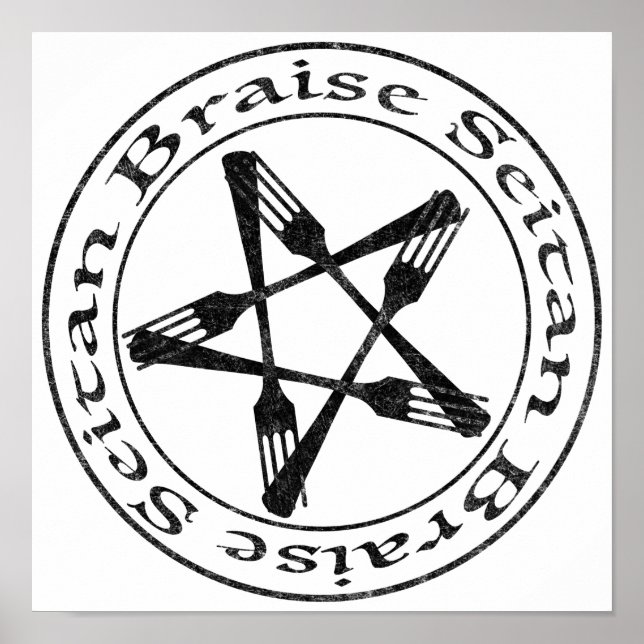 Braize Seitan Vegan Pentagram (dark version) Poster (Front)