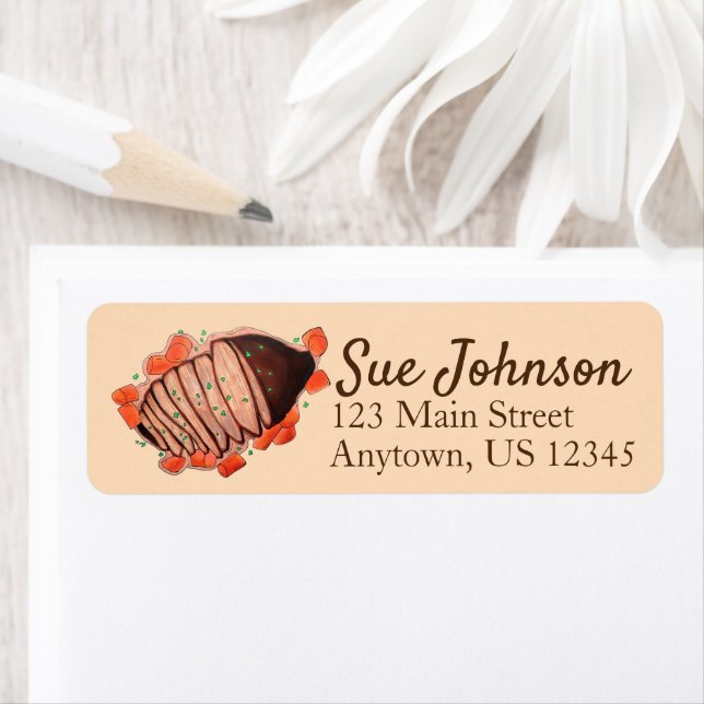 Braized Beef Brisket Jewish Cooking Holiday Food Label (Insitu)