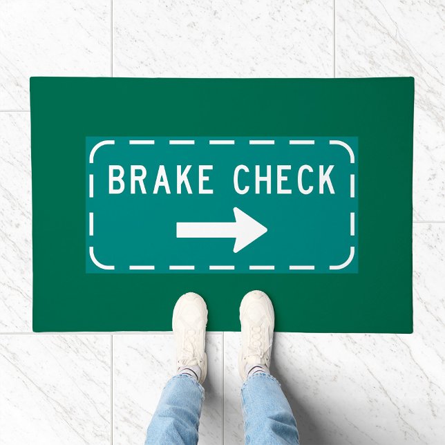 Brake Check Road Sign with Arrow  Doormat (Creator Uploaded)