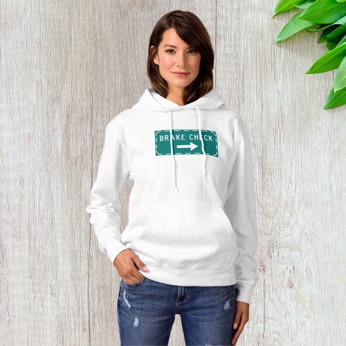 Brake Check Sign Womens Hoodie