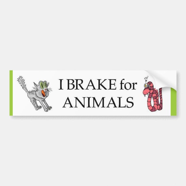 brake for animals bumper sticker (Front)