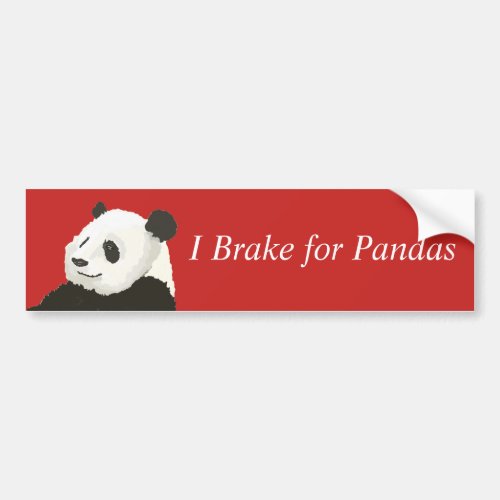 Brake for Pandas Bumper sticker
