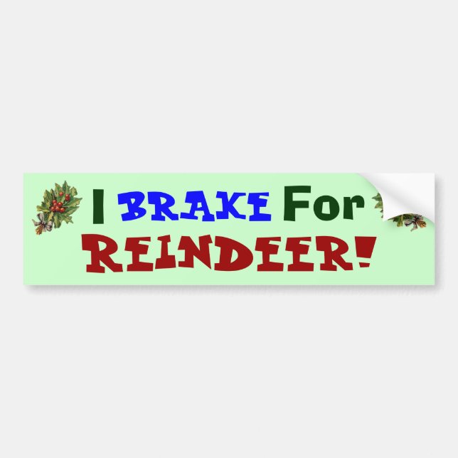 Brake for Reindeer! Bumper Sticker (Front)