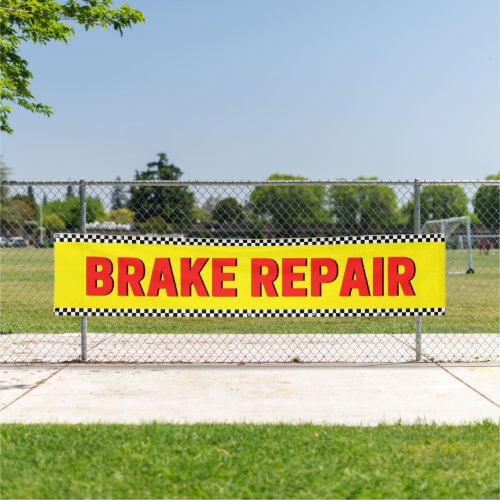 Brake Repair Automotive Shop Large Yellow  Banner