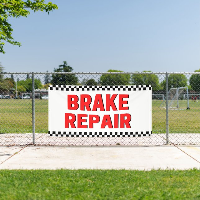 Brake Repair Automotive Shop White Large Banner (Insitu)