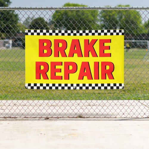 Brake Repair Automotive Shop Yellow Banner