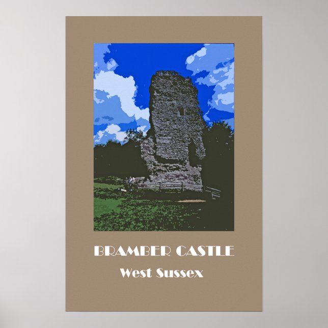 Bramber Castle 1920s' retro-style poster (Front)