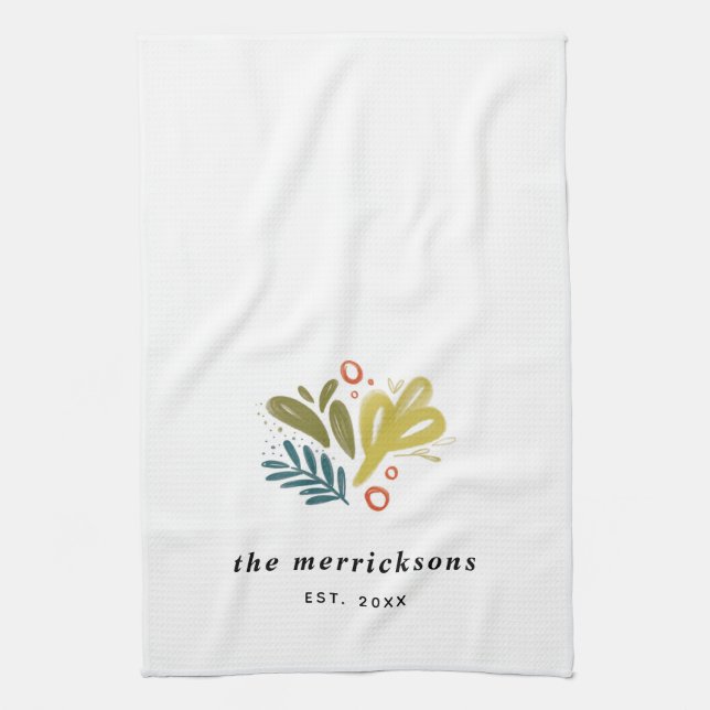 Bramble | Festive Botanical Custom Kitchen Towel (Vertical)