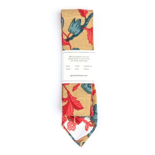 Bramble Gold Floral Vine Necktie (Back)