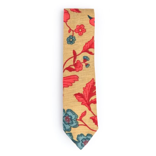 Bramble Gold Floral Vine Necktie (Front)