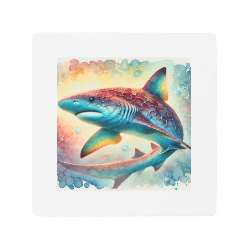Bramble Shark 210624AREF134 _ Watercolor Metal Print
