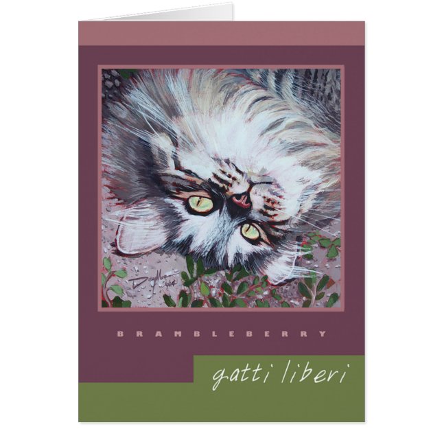 "Brambleberry" Note Card - Gatti Liberi Collection (Front)