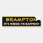 [ Thumbnail: "Brampton" - "It’s Where I’M Happiest" (Canada) Bumper Sticker ]