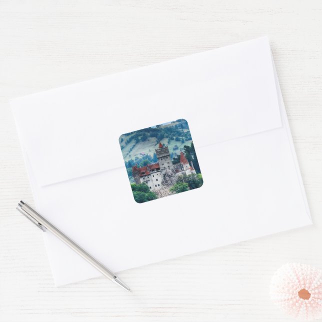 Bran castle square sticker (Envelope)