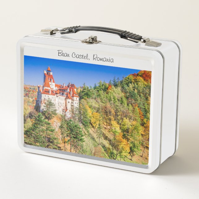 Bran castle with 2 different picture metal lunch box (Front)