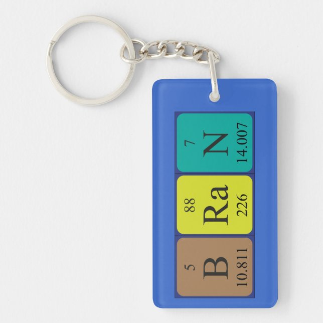 Bran periodic table name keyring (Front)