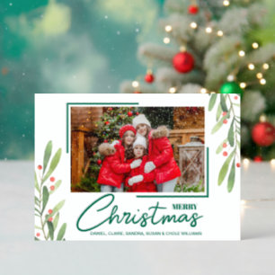 Branch and Berries Christmas Letterpress Photo Cards
