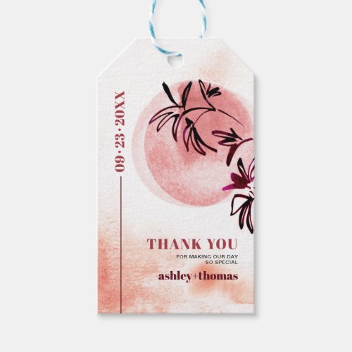 Branch and moon Japandi Thank You wedding Gift Tags