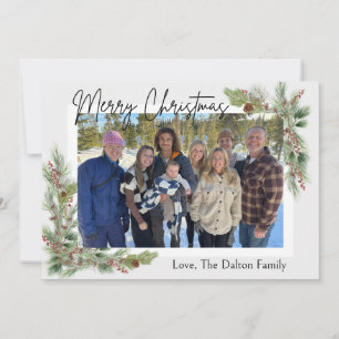 Branch and Pinecone Christmas Photo Card