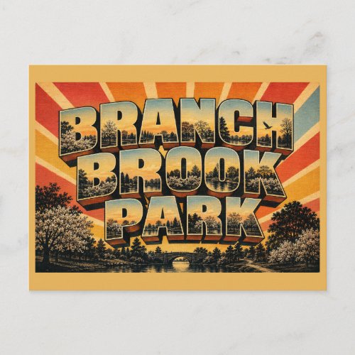 Branch Brook Park New Jersey Lake Spring Blossoms Postcard