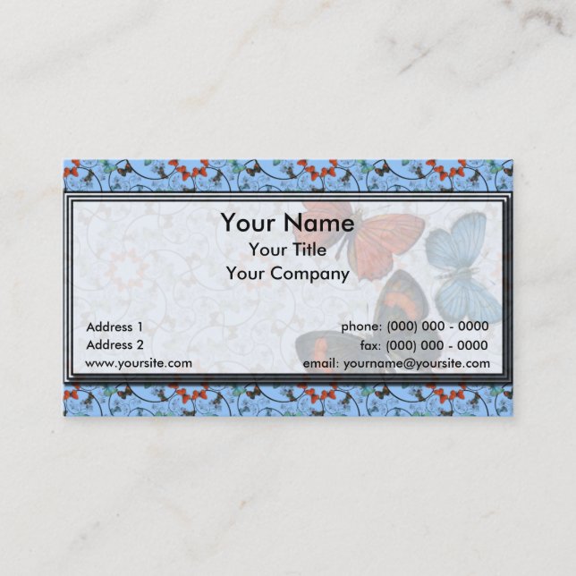 Branch Butterflies Lg Any Color Business Card (Front)